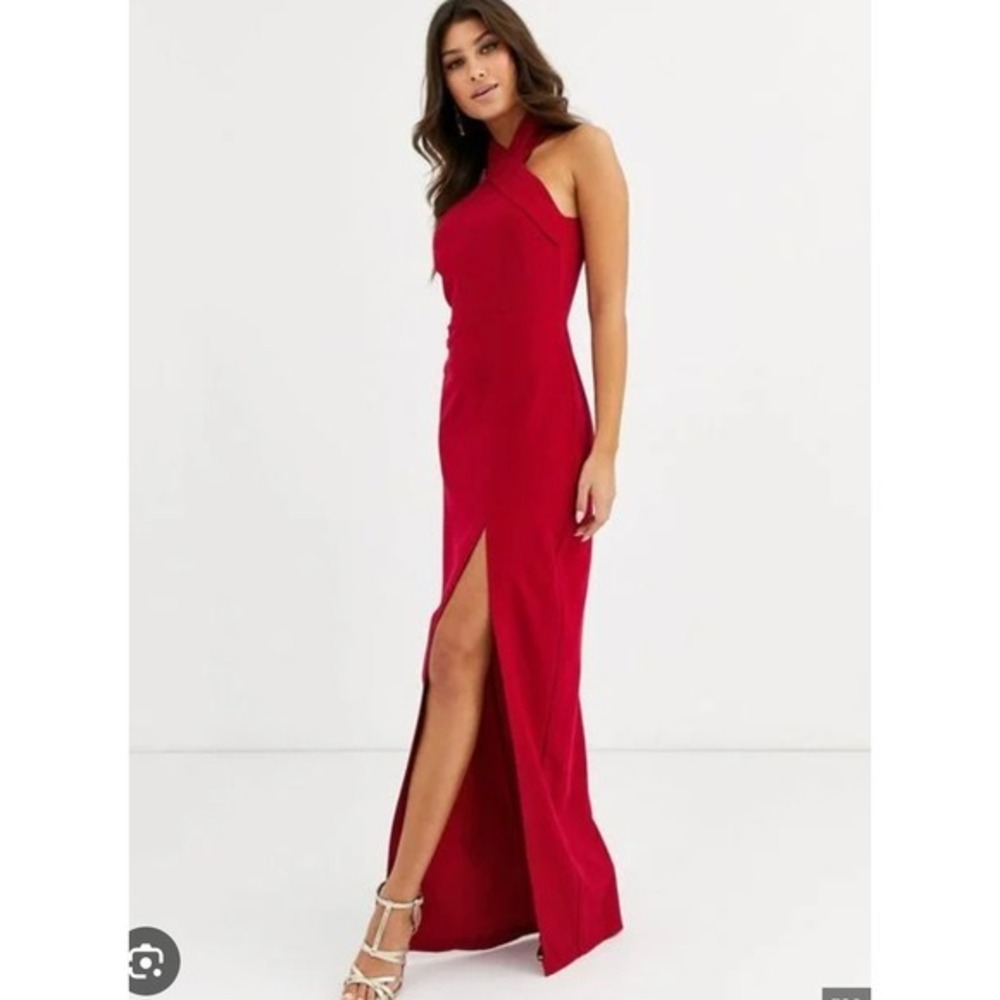 NWT Vesper Red‎ High Neck Maxi Dress – UK 10